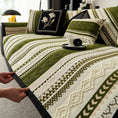 Load image into Gallery viewer, Topspet couch cover with green and white geometric pattern; non-slip furniture protector for pets.

