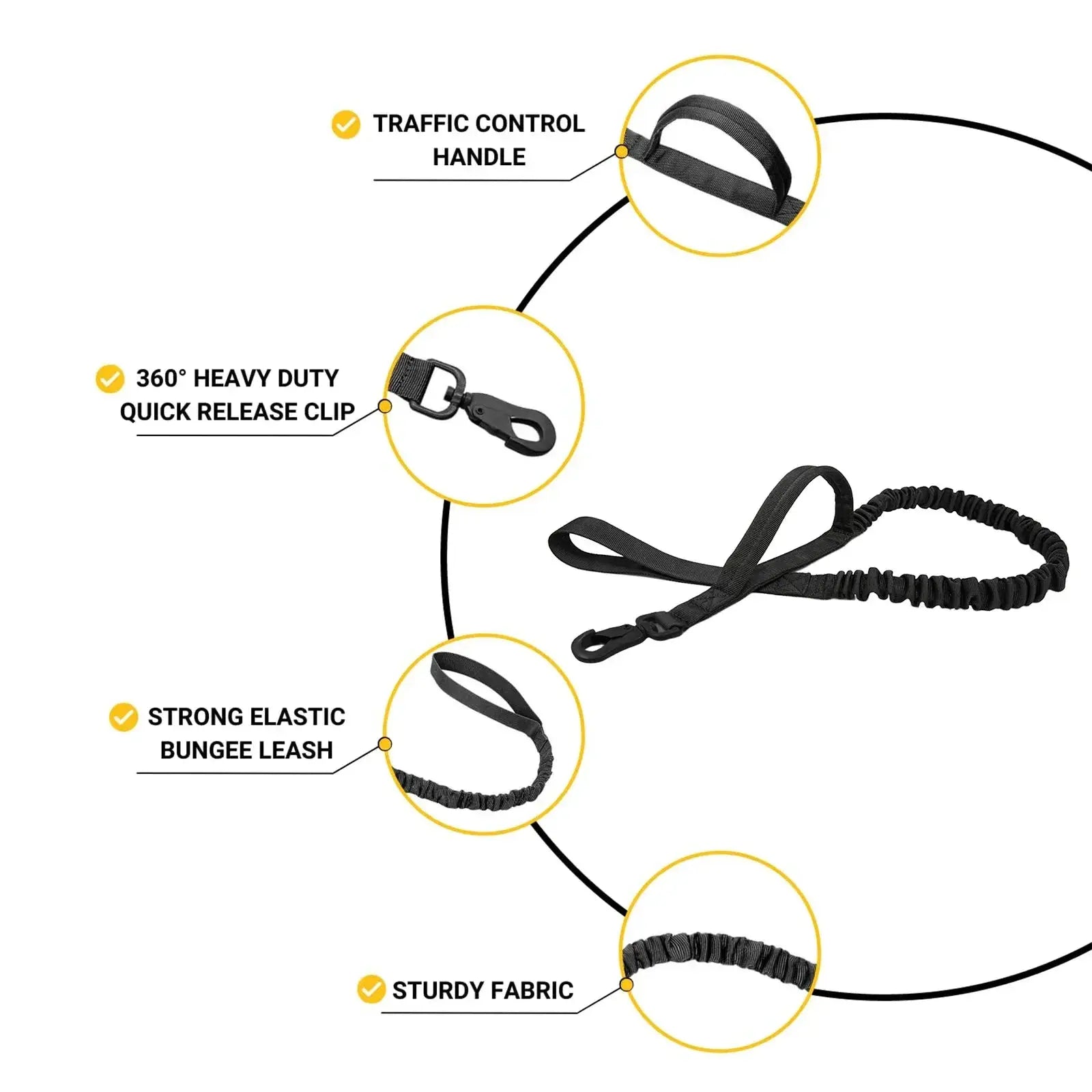 Ultimate Explorer Tactical Dog Harness Leash Set Heavy Duty Handle Training Hiking Control Medium Size Black by Fashioned Furbabies