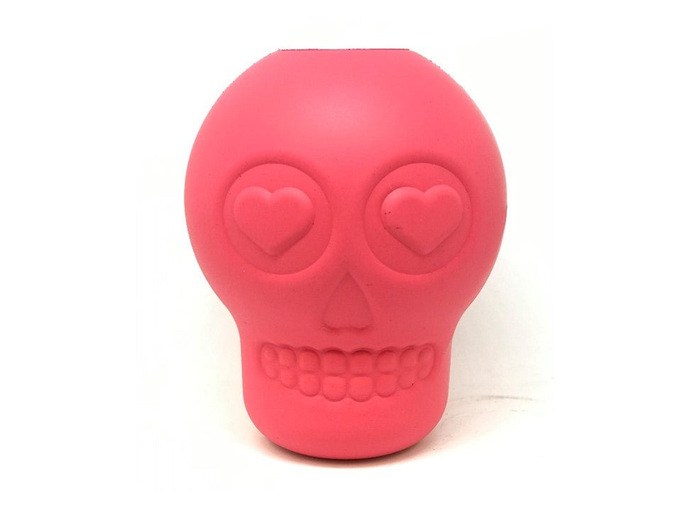 SodaPup Sugar Skull rubber dog treat dispenser in pink, view 5