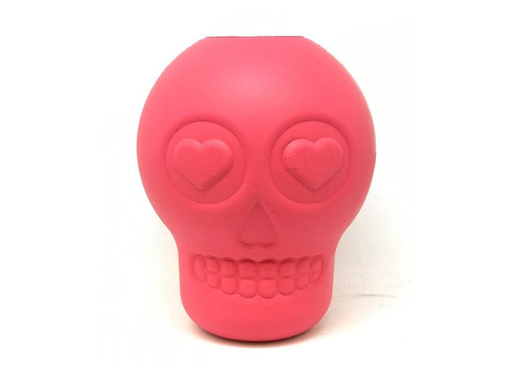 SodaPup Sugar Skull rubber dog treat dispenser in pink, view 5