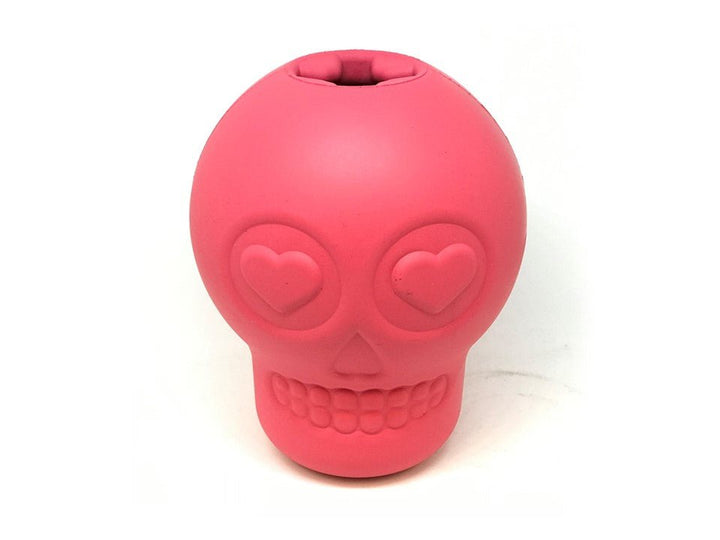 SodaPup Sugar Skull rubber dog treat dispenser in pink, view 8