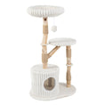 Load image into Gallery viewer, Solid wood cat tree 41 with real branches, cozy bed and rope-wrapped posts by DirectDeals.
