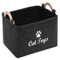 Bild in Galerie-Betrachter laden, Luxury Felt Pet Toy Storage Basket With Wooden Handles For Homes by Nai Pet Store
