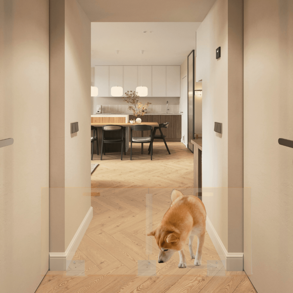 Hiddin Clear Acrylic Panel Pet Gate – Freestanding, 30 in High