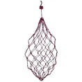 Cargar la imagen en la vista de la galería, Gatsby Nylon Hay Net by StateLineTack, maroon hanging hay bag for horses.
