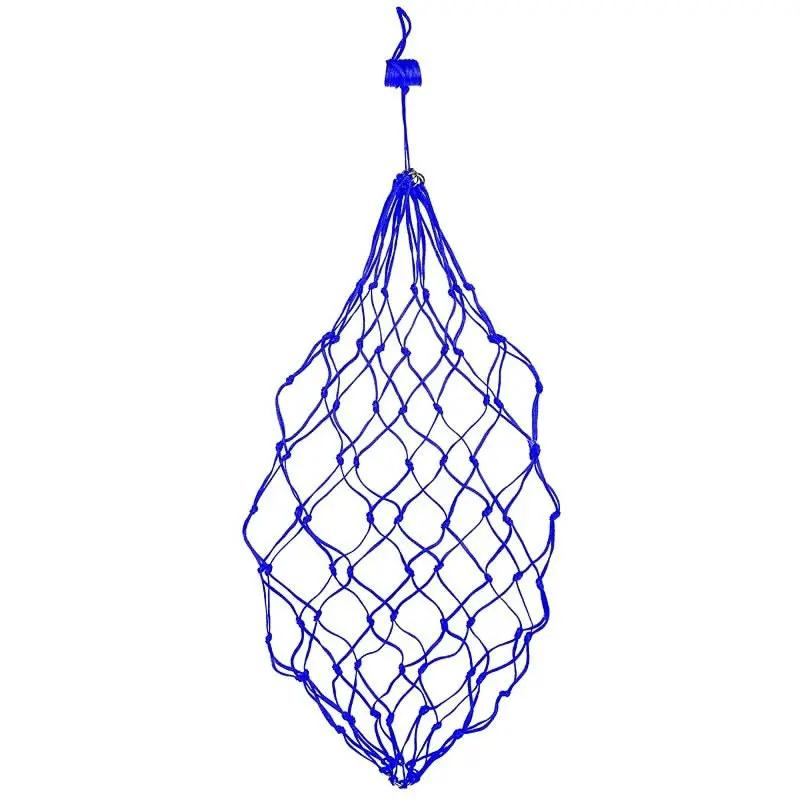 Gatsby Nylon Hay Net, blue diamond-mesh hay bag for horses.