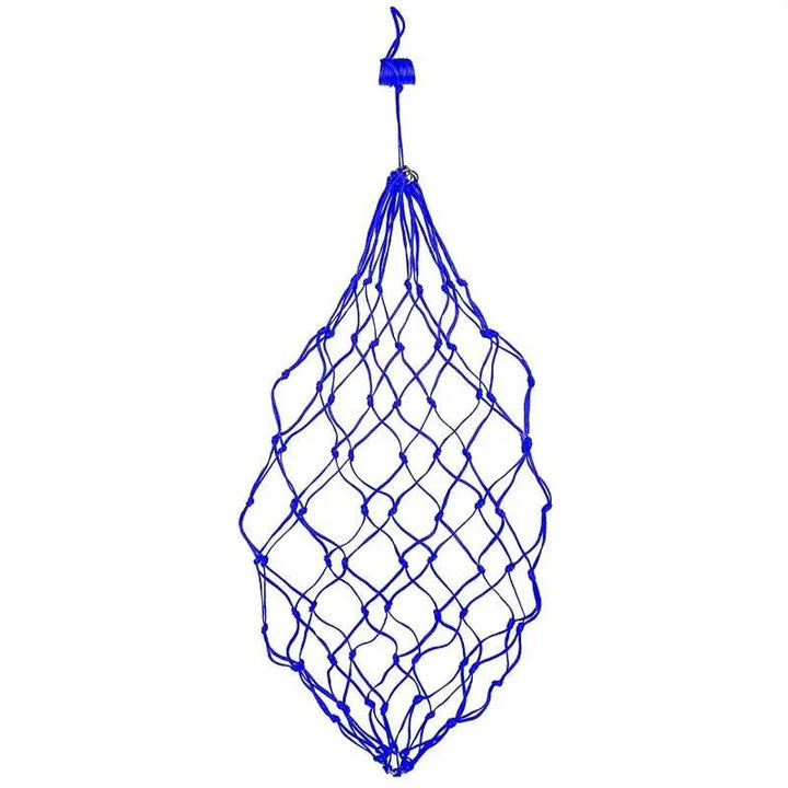 Gatsby Nylon Hay Net, blue diamond-mesh hay bag for horses.