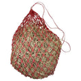 Load image into Gallery viewer, Gatsby Slow Feed Hay Net by StateLineTack, red rope netting filled with hay
