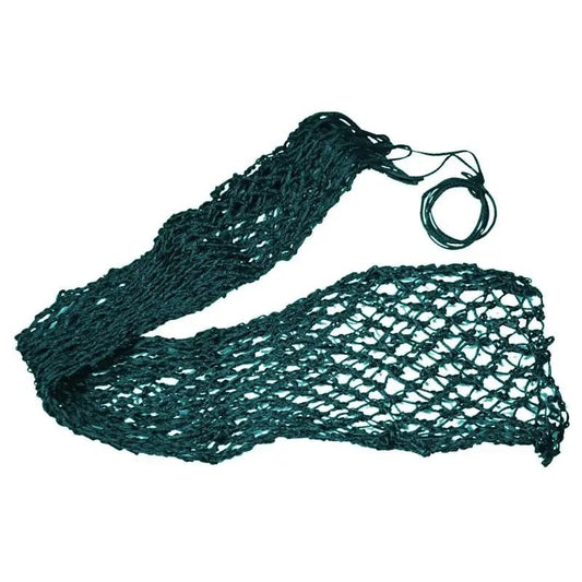 Gatsby Slow Feed Hay Net by StateLineTack, teal mesh hay bag.