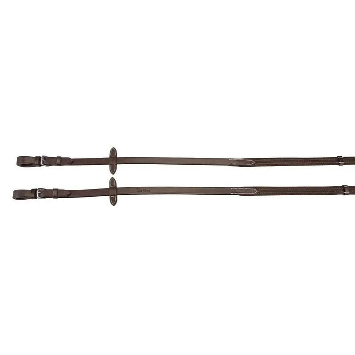 DaVinci Web Anti-Slip English Reins with buckles, brown leather, set of 2