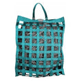 Load image into Gallery viewer, Gatsby All Natural Slow Hay Feeder hay bag by StateLineTack, teal woven net design with sturdy handles
