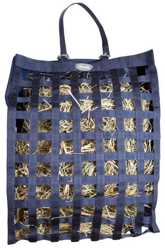 Gatsby All Natural Slow Hay Feeder hay bag, blue woven nylon mesh by StateLineTack