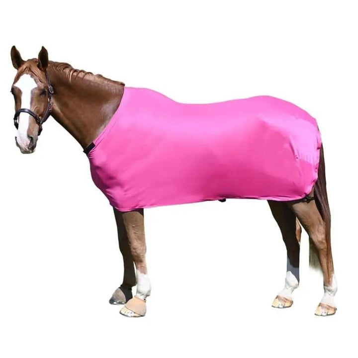StretchX full sheet horse blanket by StateLineTack in bright pink Lycra