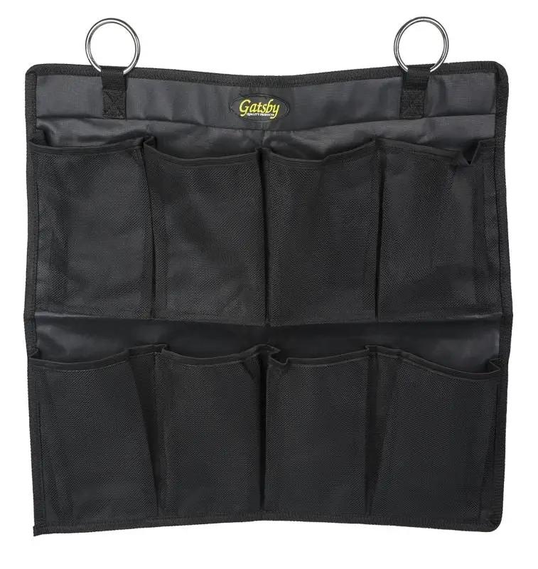 Gatsby nylon horse boot hanging organizer, 8-pocket black grooming tote with metal hanging rings