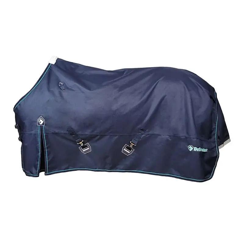 Defender Platinum 1200D turnout sheet, navy blue with turquoise piping by StateLineTack