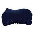 Load image into Gallery viewer, Gatsby Premium Fleece Dress Sheet by StateLineTack, navy fleece horse blanket with adjustable straps
