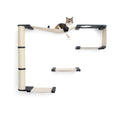 Charger l'image dans la visionneuse de la galerie, The Climb Condo cat wall climbing system by Catastrophic Creations; beige fabric hammock with multiple platforms
