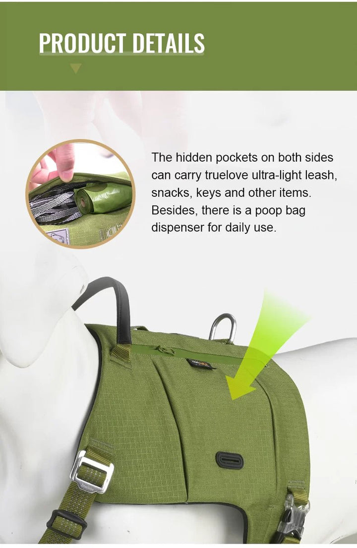 TrueLove Tactical Dog Harness with Hidden Pockets TLB2251