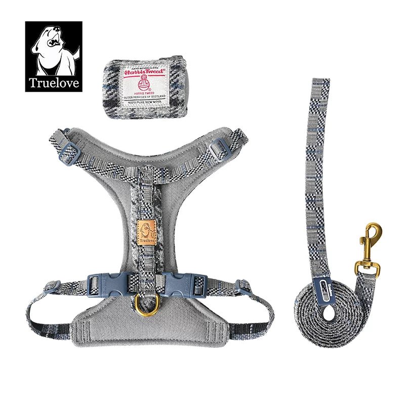 TrueLove Harris Tweed Dog Harness, Leash &amp; Poop Bag Set TLH2912