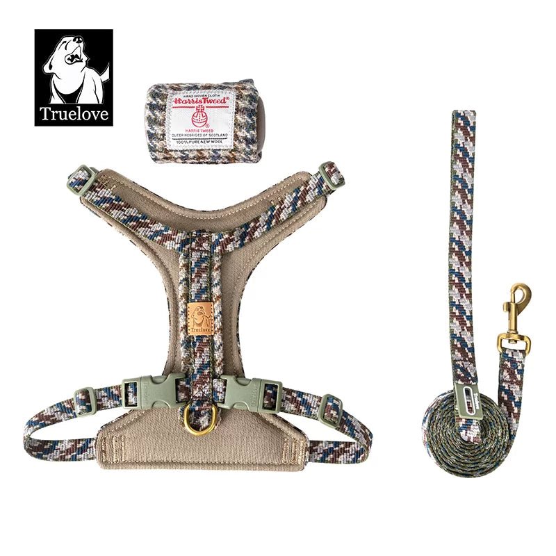 TrueLove Harris Tweed Dog Harness, Leash &amp; Poop Bag Set TLH2912