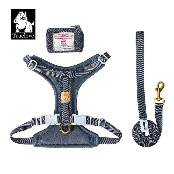 TrueLove Harris Tweed Dog Harness, Leash &amp; Poop Bag Set TLH2912