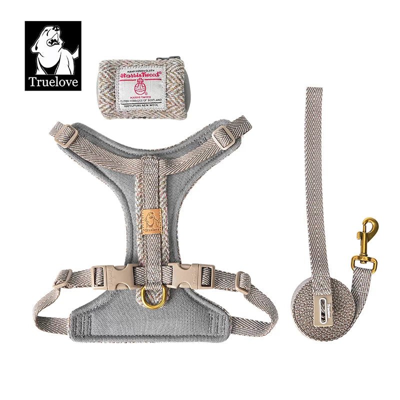 TrueLove Harris Tweed Dog Harness, Leash &amp; Poop Bag Set TLH2912