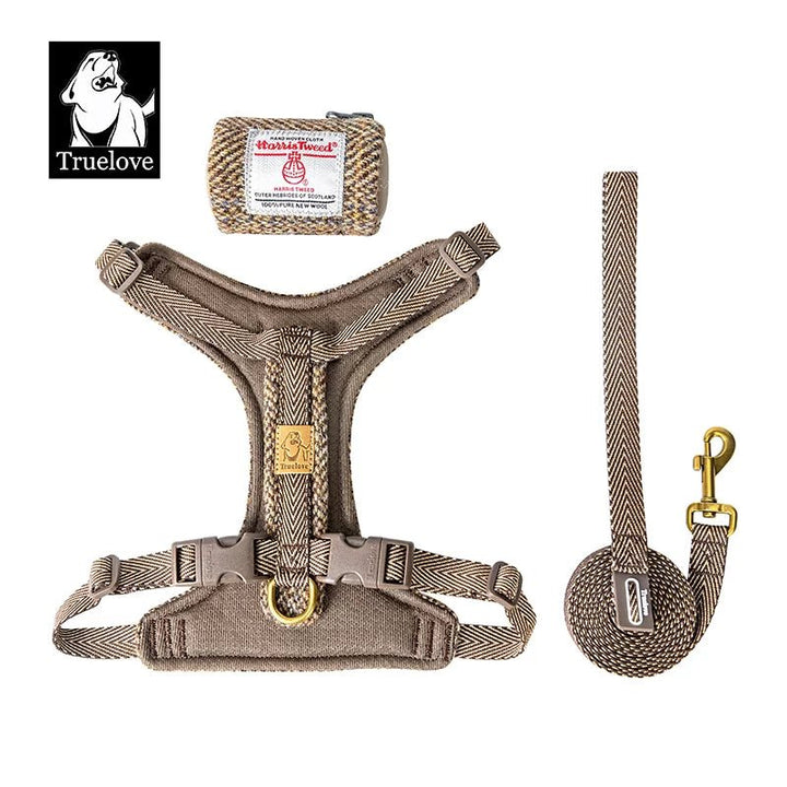 TrueLove Harris Tweed Dog Harness, Leash &amp; Poop Bag Set TLH2912