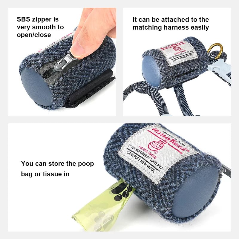 TrueLove Harris Tweed Dog Harness, Leash &amp; Poop Bag Set TLH2912