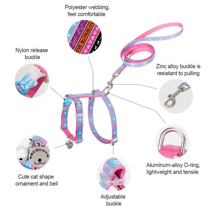 TrueLove Adjustable Cat Harness &amp; Leash Set TLH3912