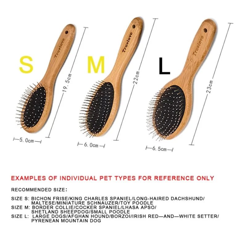 TrueLove Bamboo Pin Brush for Dogs &amp; Cats TLK19131 – dimensions