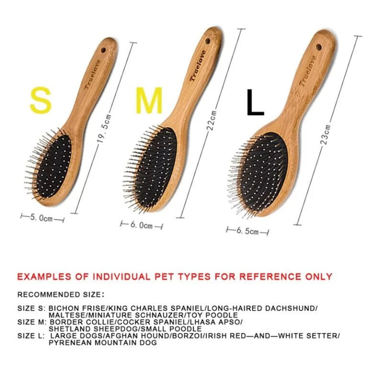 TrueLove Bamboo Pin Brush for Dogs &amp; Cats TLK19131 – dimensions