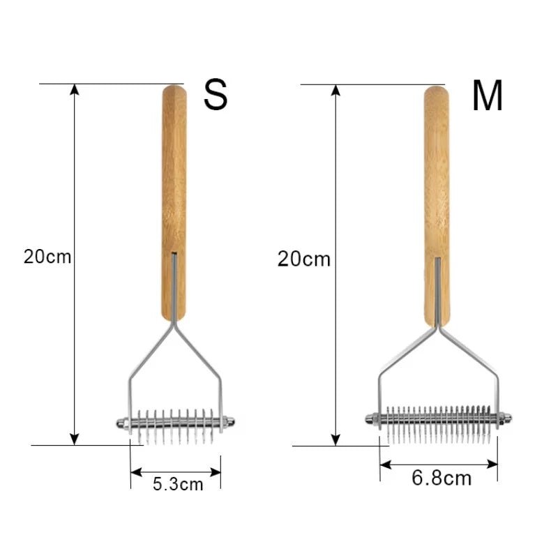 TrueLove Bamboo Undercoat Rake for Dogs &amp; Cats TLK25131 – dimensions