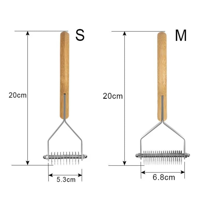 TrueLove Bamboo Undercoat Rake for Dogs &amp; Cats TLK25131 – dimensions