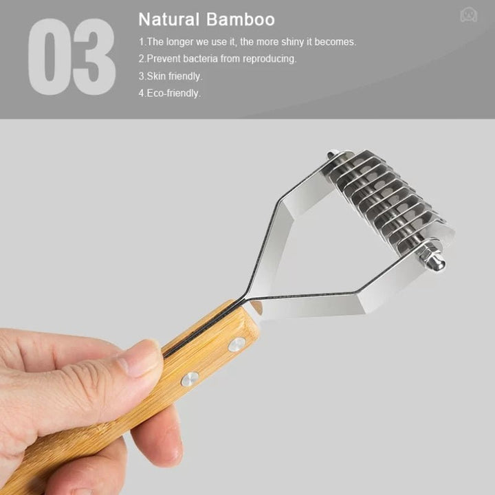 TrueLove Bamboo Undercoat Rake for Dogs &amp; Cats TLK25131