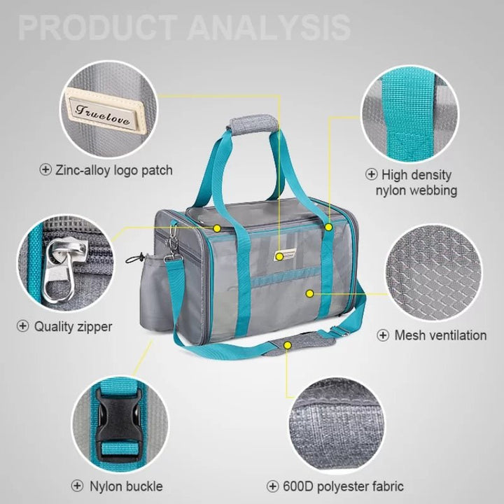 TrueLove Soft-Sided Pet Carrier with Fleece Bed TLX2071