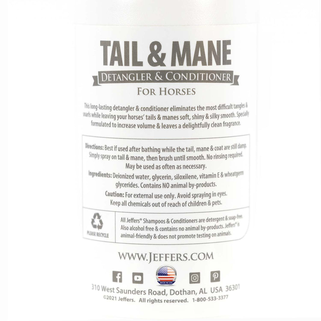 Jeffers Equine Mane and Tail Detangler and Conditioner Spray