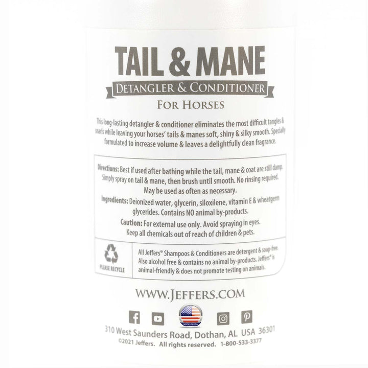 Jeffers Equine Mane and Tail Detangler and Conditioner Spray