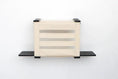 Carica l'immagine nel visualizzatore della galleria, Cat Cubby for Wall - Covered Cat Bed by Catastrophic Creations, beige fabric with black metal hardware
