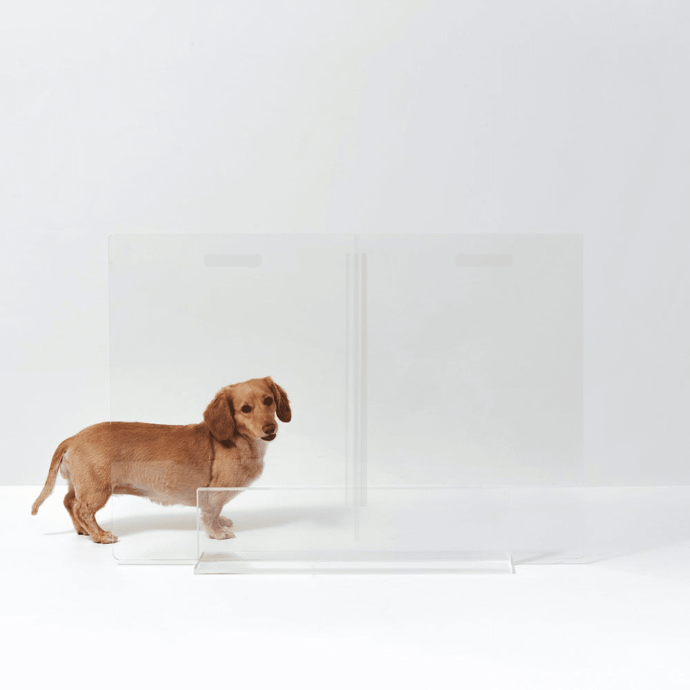 Hiddin Clear Acrylic Panel Pet Gate – Freestanding, 30 in High