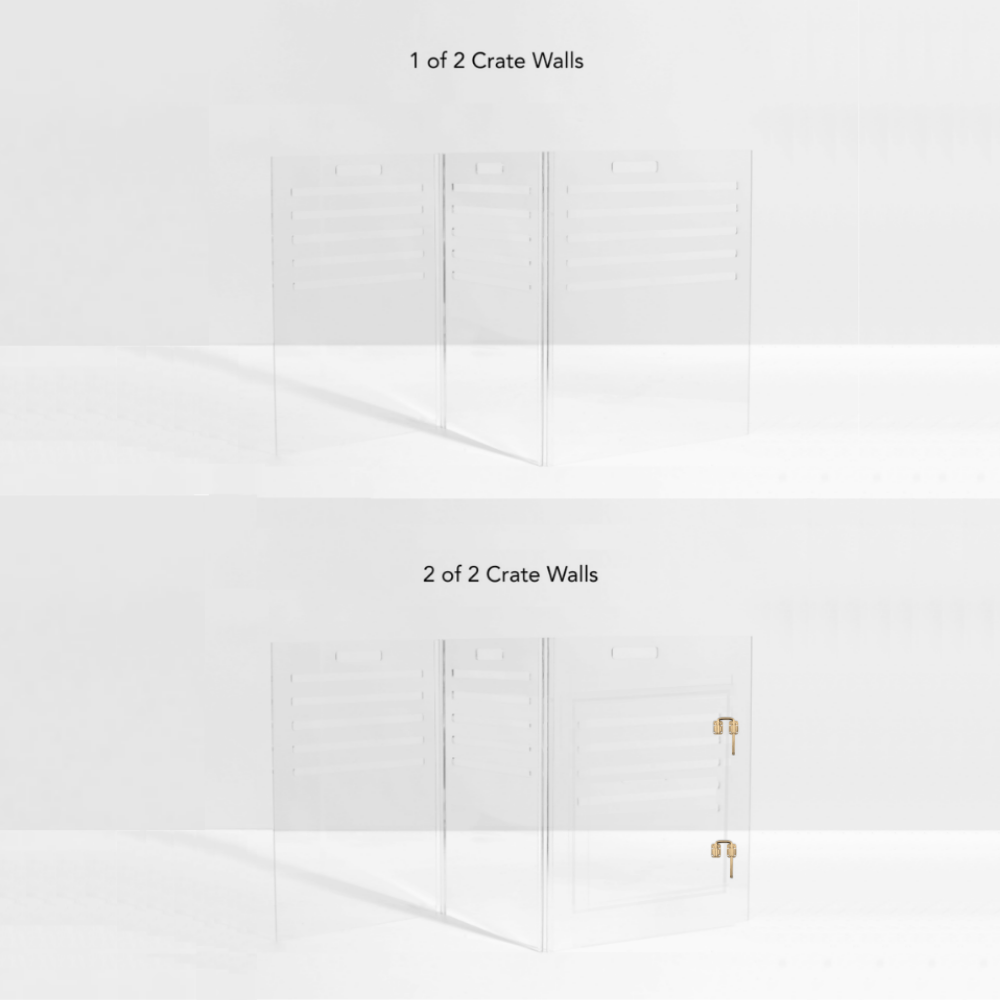 Hiddin Clear Acrylic Dog Crate – Large, Gold Latch
