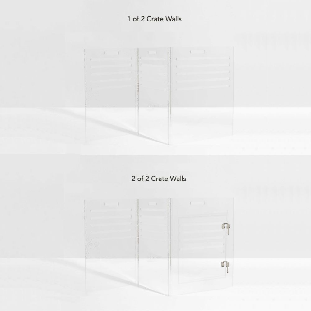 Hiddin Clear Acrylic Dog Crate – Small, Gold Latch