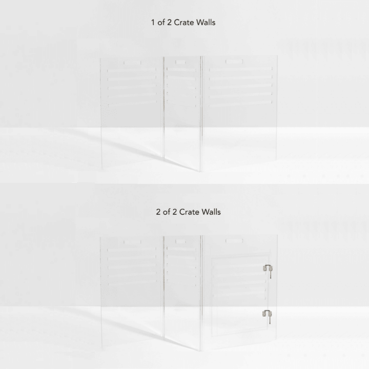 Hiddin Clear Acrylic Dog Crate – Small, Gold Latch