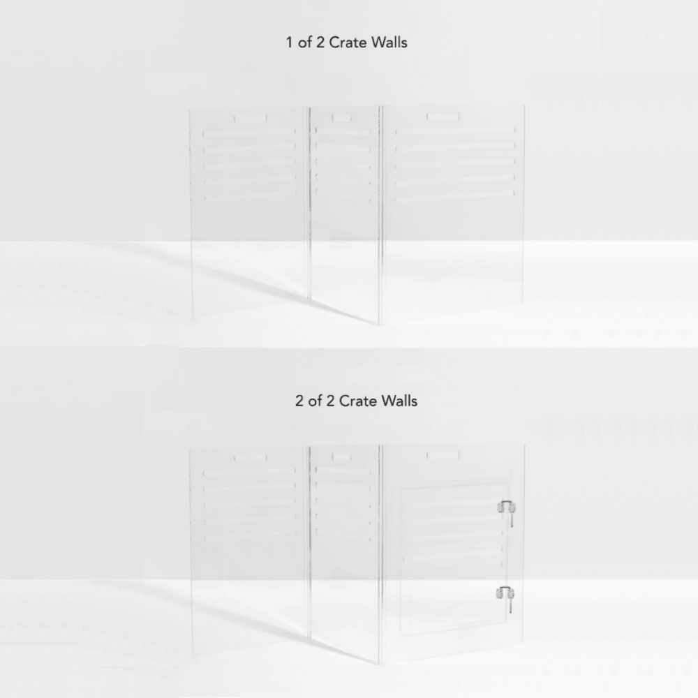 Hiddin Clear Acrylic Dog Crate – Medium, Silver Latch