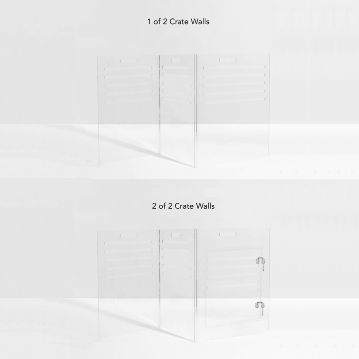Hiddin Clear Acrylic Dog Crate – Large, Silver Latch