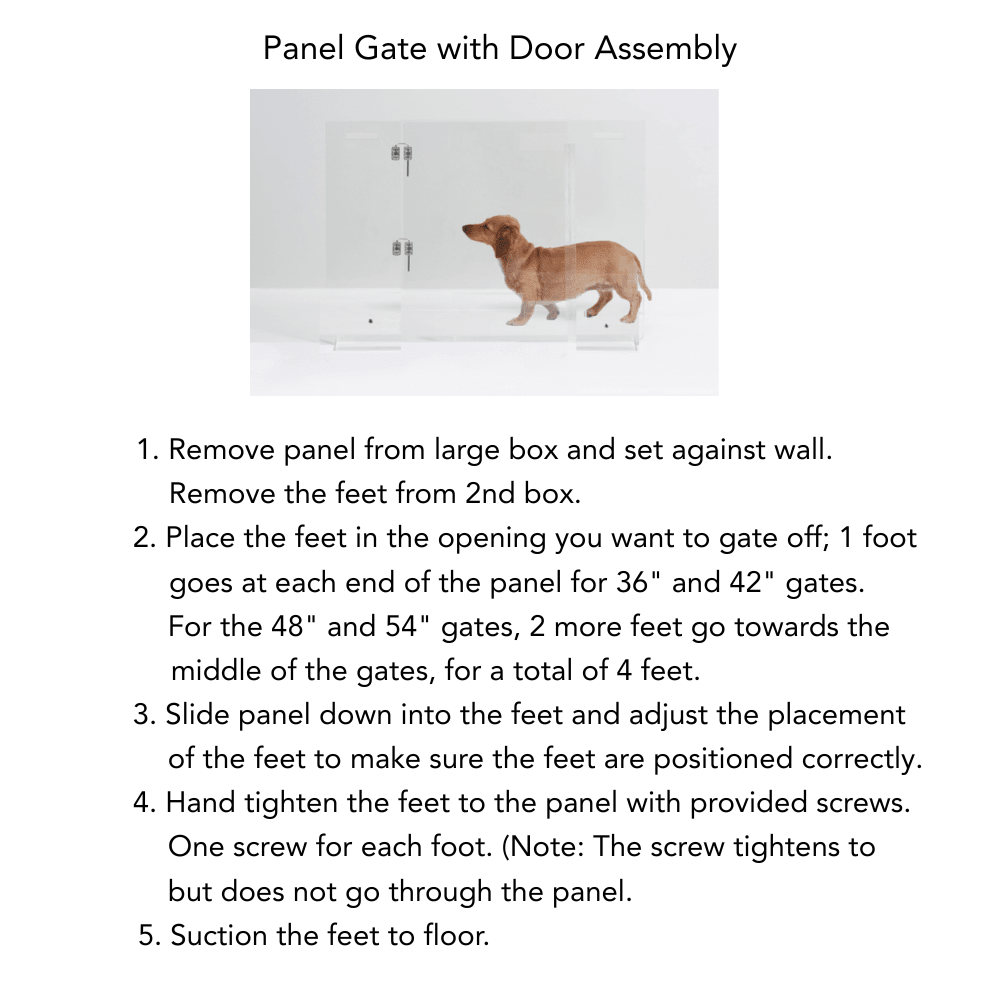 Hiddin Clear Acrylic Pet Gate with Door – Freestanding, 30 in High