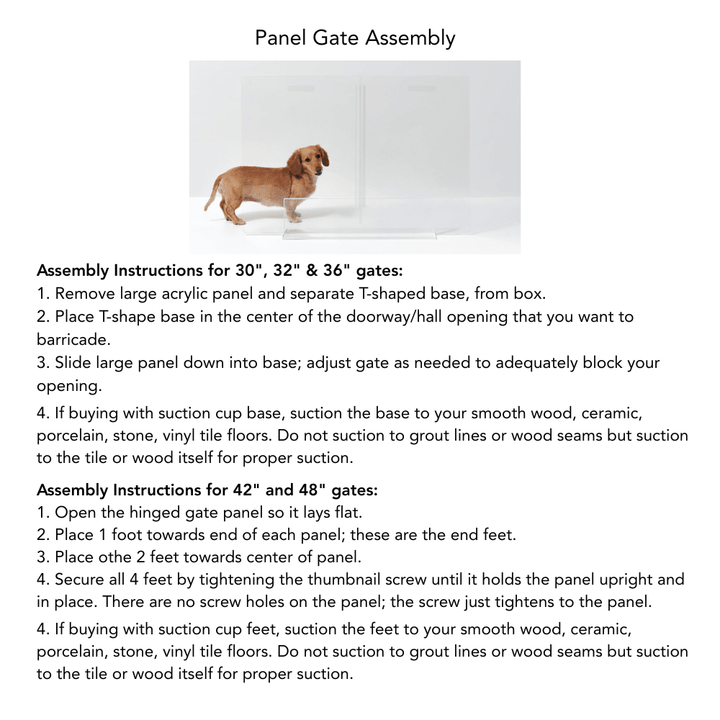 Hiddin Clear Acrylic Panel Pet Gate – Freestanding, 24 in High