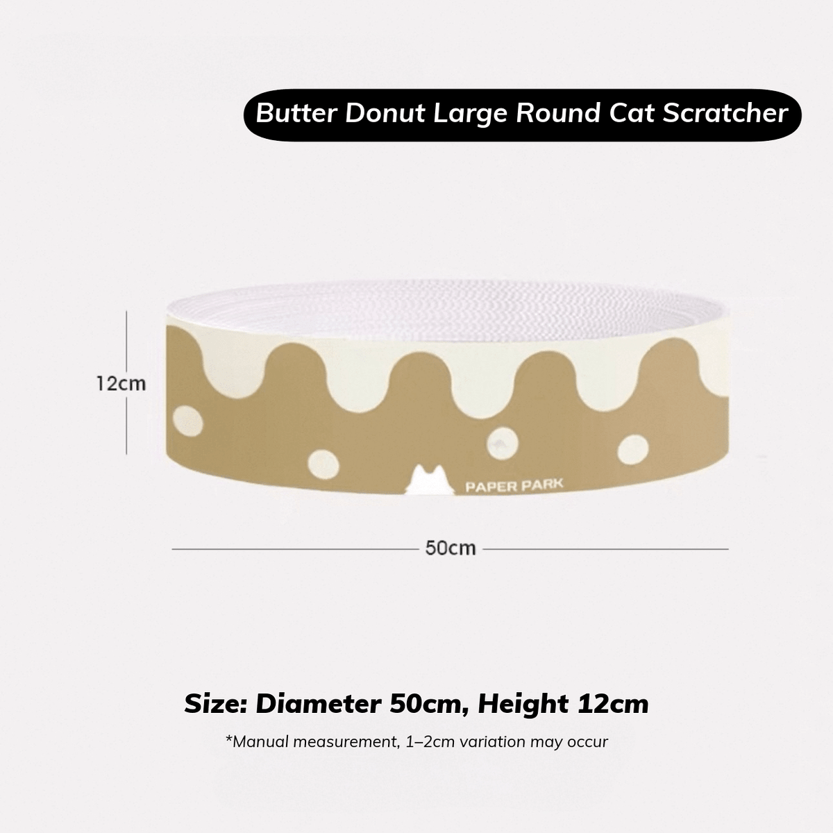 Paper Park Round Cat Scratcher Bed – with dimensions