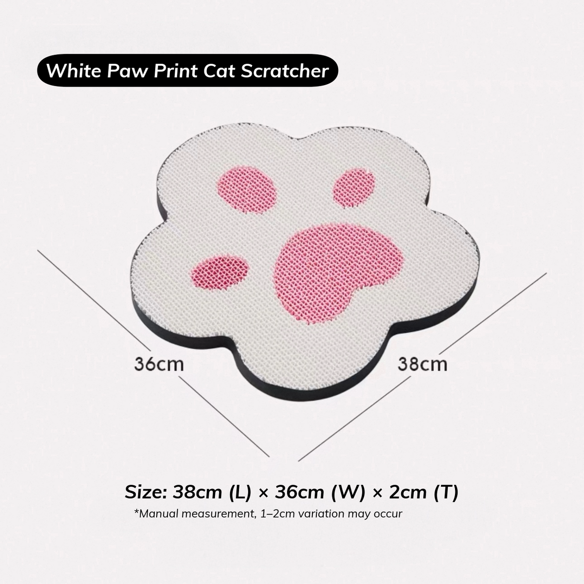 Paper Park Paw Print Cat Scratcher – with dimensions