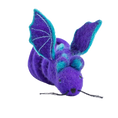 Load image into Gallery viewer, Catch a Mouse by the Tail Wool Cat Toy, purple with blue wings, Cat in the Box LLC
