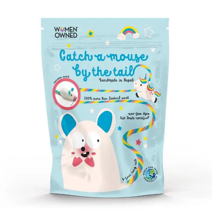 Catch a Mouse by the Tail wool cat toy by Cat in the Box LLC